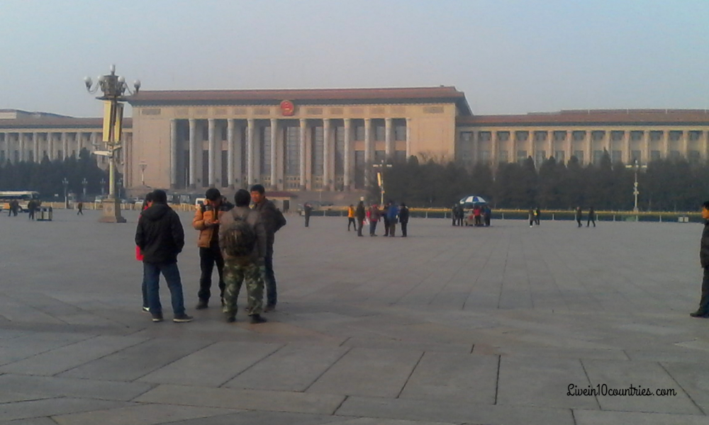 Visiting the central square on layover visa in Beijing