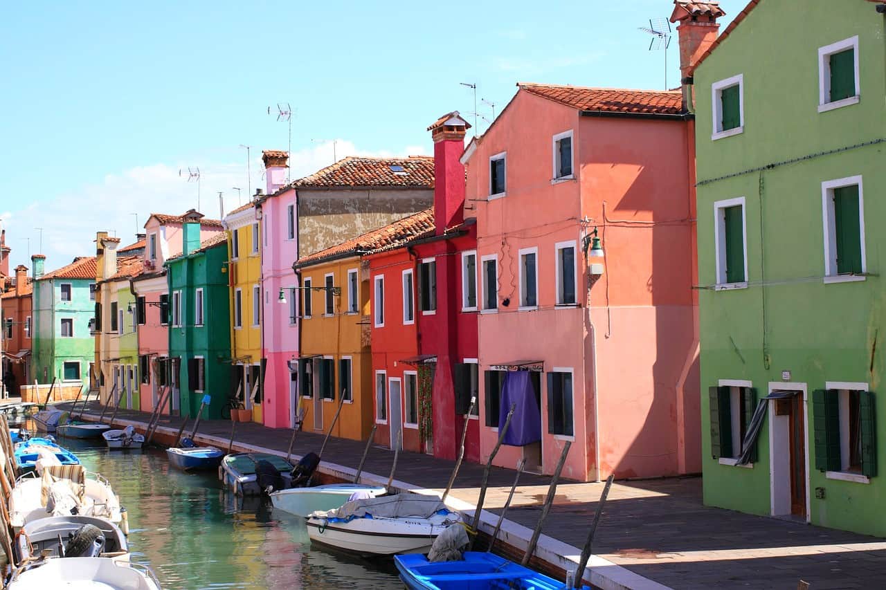 Colourful towns and cities in Europe Burano