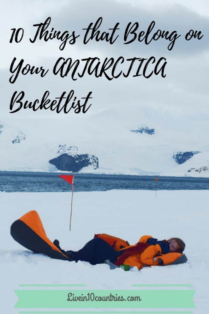 Antarctica bucketlist ideas and activities to try while you're cruising near the exciting polar region or on the trip of a lifetime exploring the seventh continent. After all, if you're going all the way there, you need to make it count! #Antarctica #travel #destination #extreme #wildlife #penguins #ideas #camping #cruise #solotravel