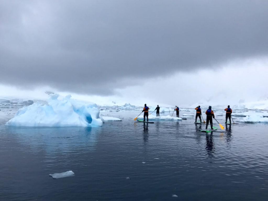 Stand up paddleboarding activities in Antarctica