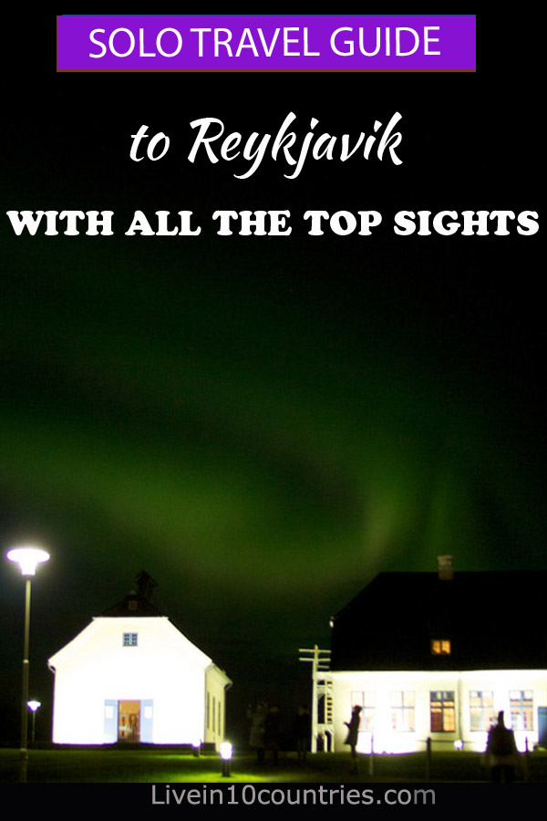 Reykjavik solo travel guide - Northern Lights pinterest pin